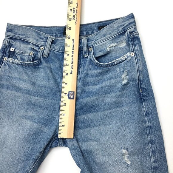 Edwin Women's Jeans Classic Straight Leg Button Fly Distressed size 25 length 29 - Picture 6 of 9